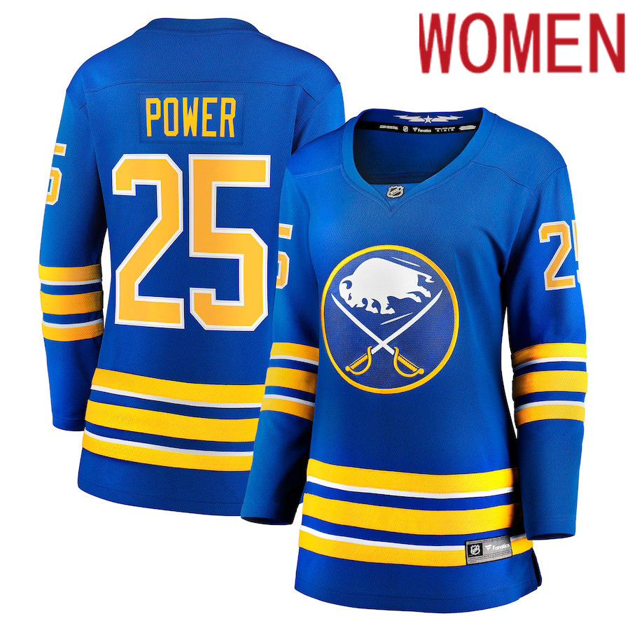 Women Buffalo Sabres #25 Owen Power Fanatics Branded Royal Home Breakaway Player NHL Jersey